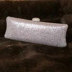 Sparkly Silver Clutch Evening Bag